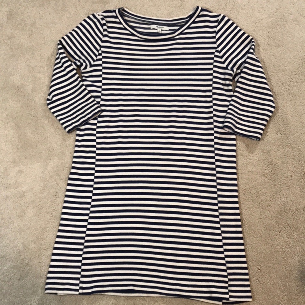 Madewell navy and white tunic or minidress